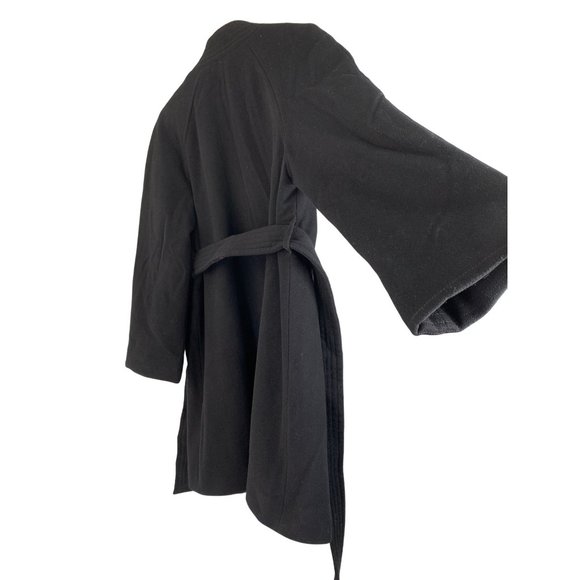 St John Collection Size 6 Black Over Coat Wool Cashmere 6711 Women GUC Belt - Picture 10 of 15